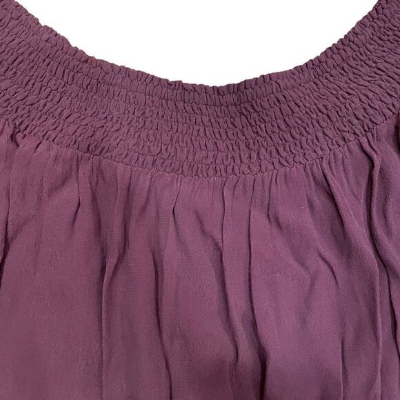 Aritzia Blouse Womens L Talula Marcilly Off The Shoulder Burgundy - Picture 2 of 5